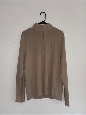 Vineyard Vines Men's Tan Half-Zip Pullover